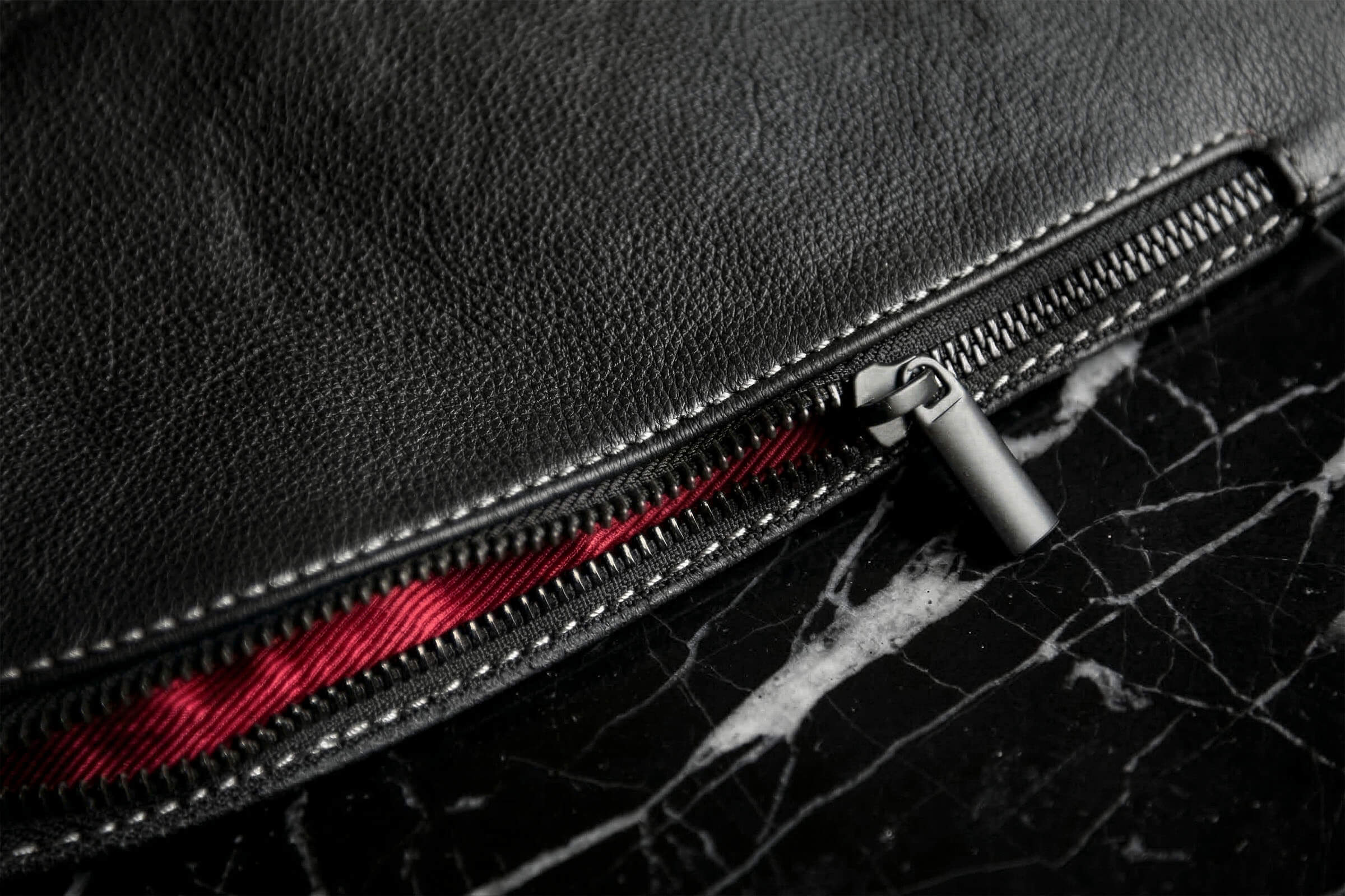 Monkey detail with deep red lining